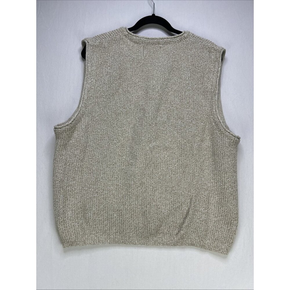 Vintage Eddie Bauer Sweater Vest Mens M Cardigan V Neck Chunky Knit Made in USA - Picture 7 of 7